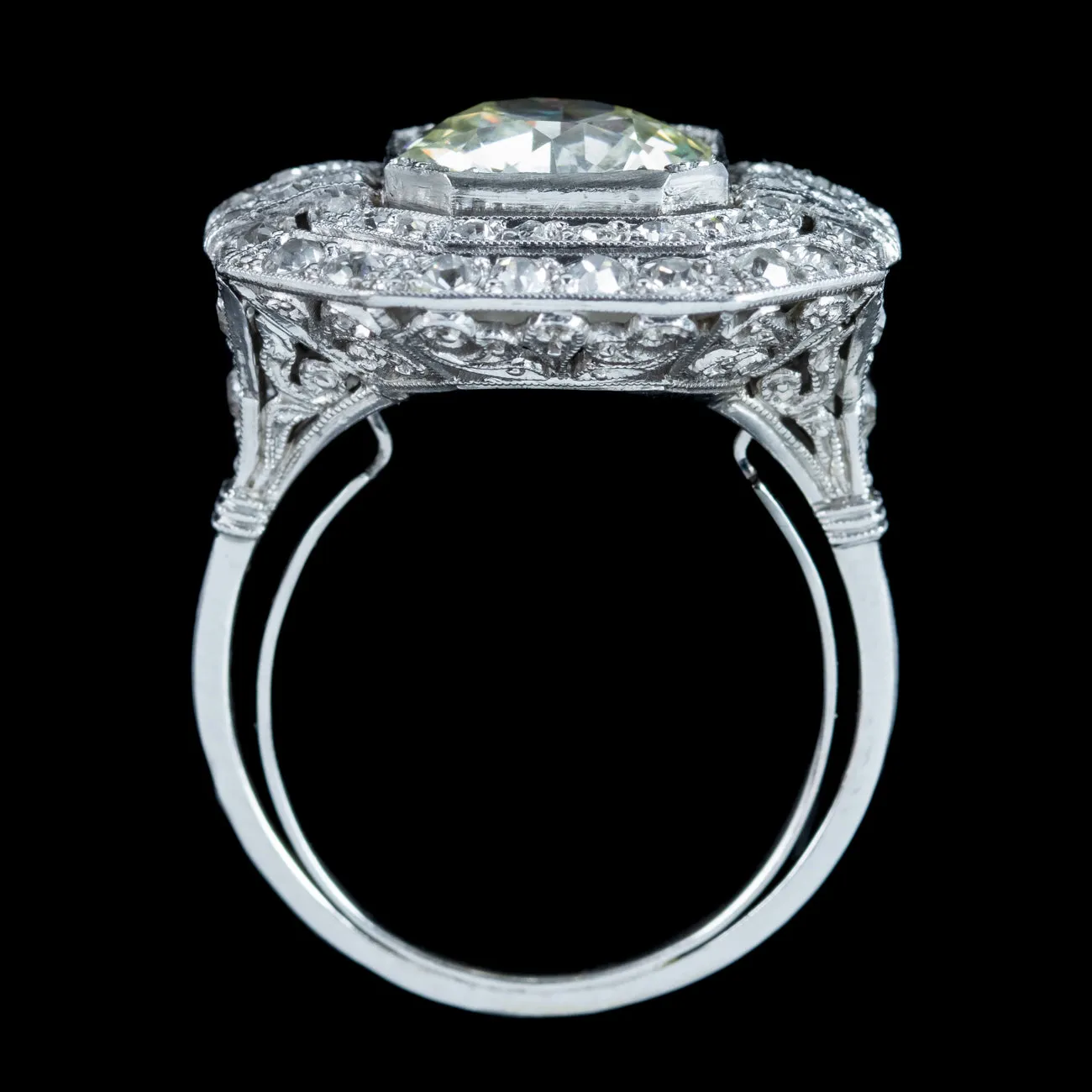 Antique Art Deco Fancy Diamond Cluster Ring 4ct Total