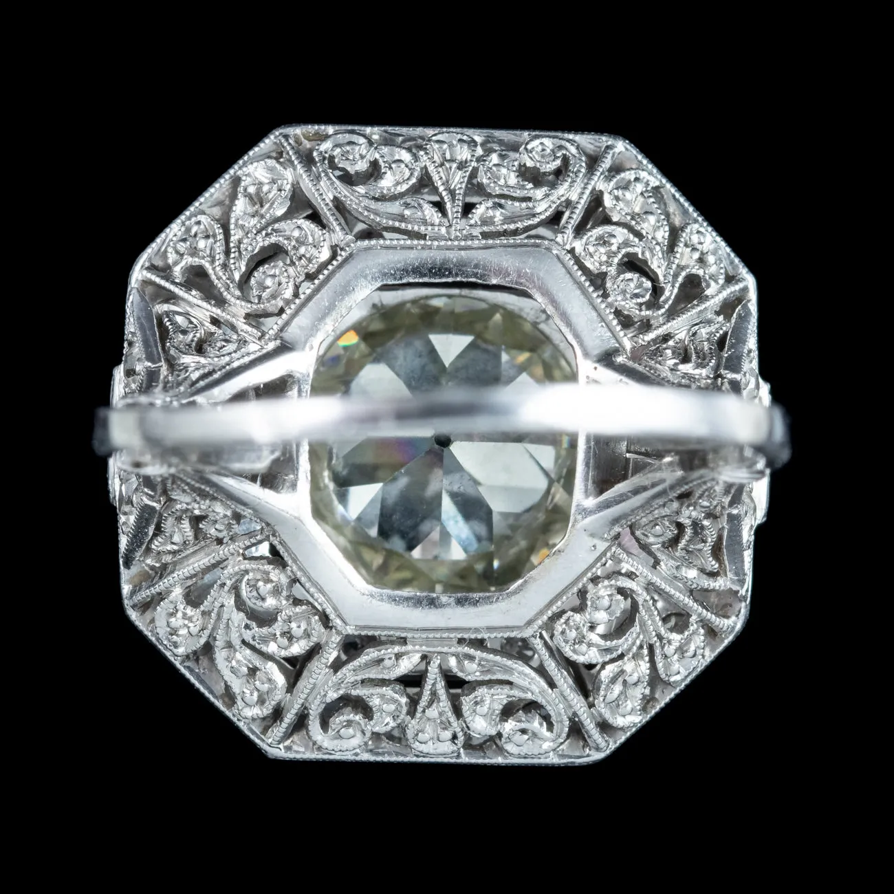Antique Art Deco Fancy Diamond Cluster Ring 4ct Total