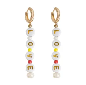 Bead Hoop Earrings LOVE