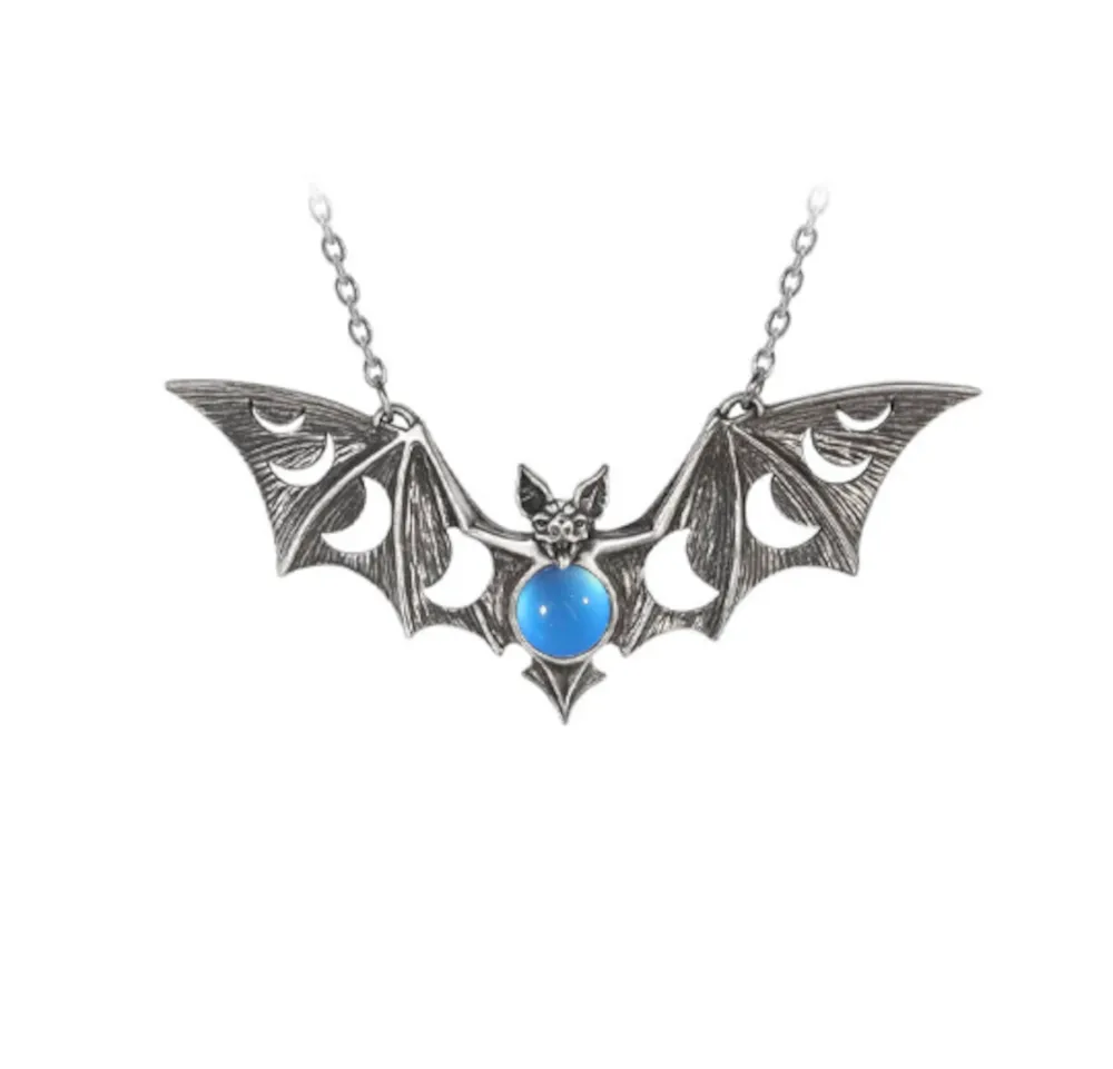 Blue Belly Bat Necklace