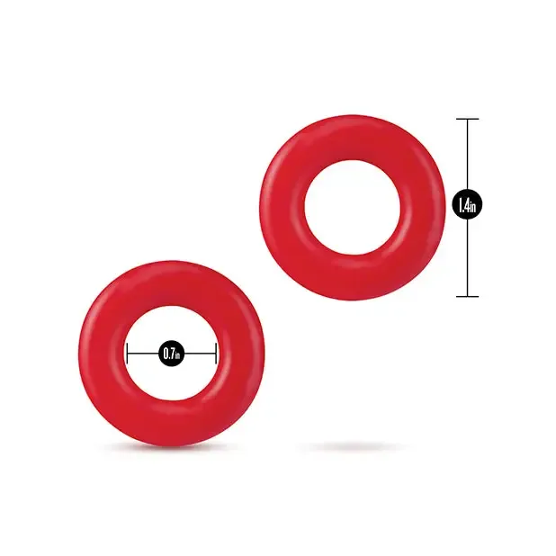 Blush Stay Hard Donut Rings Cockring 2-Pack Red
