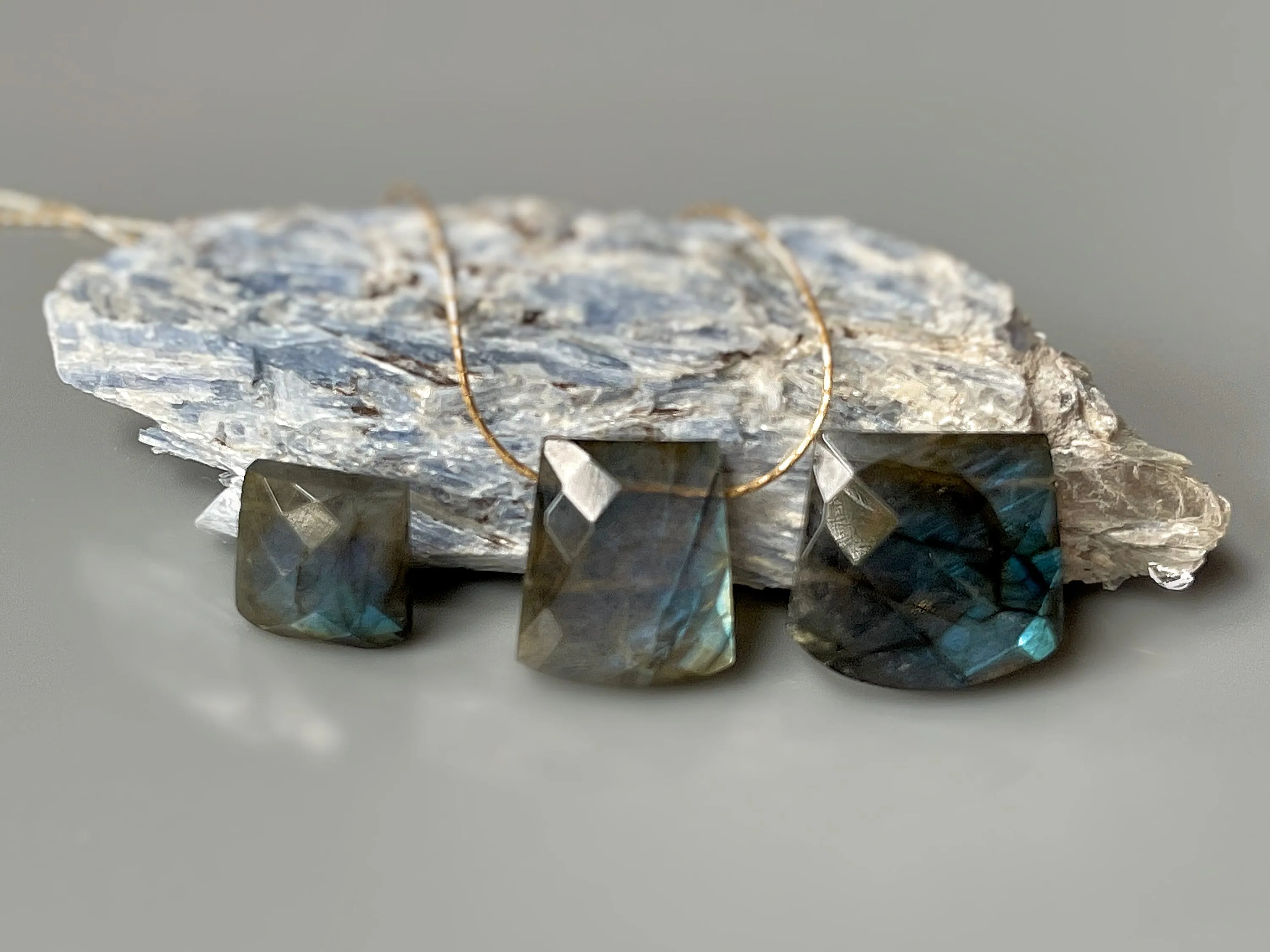 Labradorite Solitaire Necklace 14k gold, Sterling Silver
