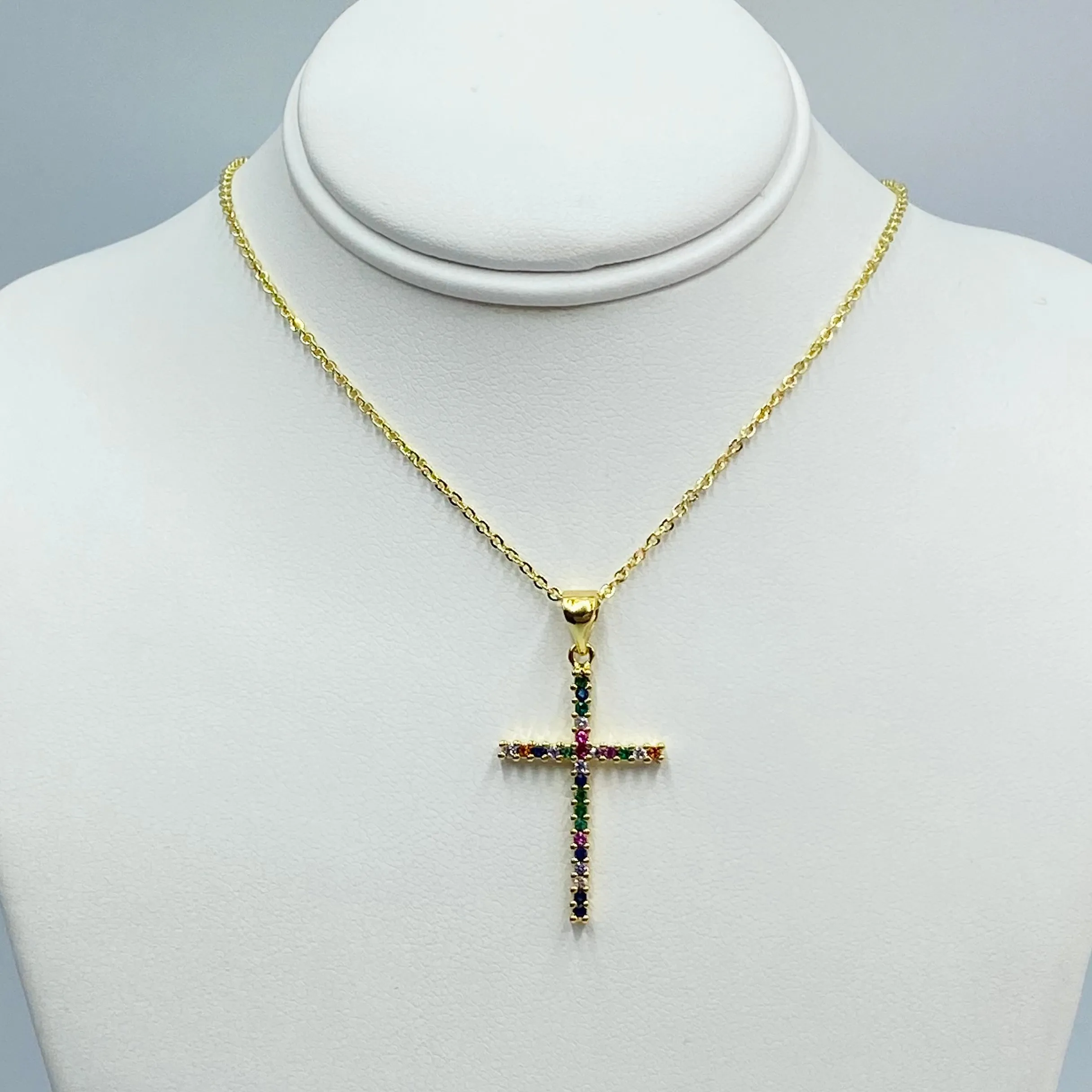 Multicolor Cross Necklace