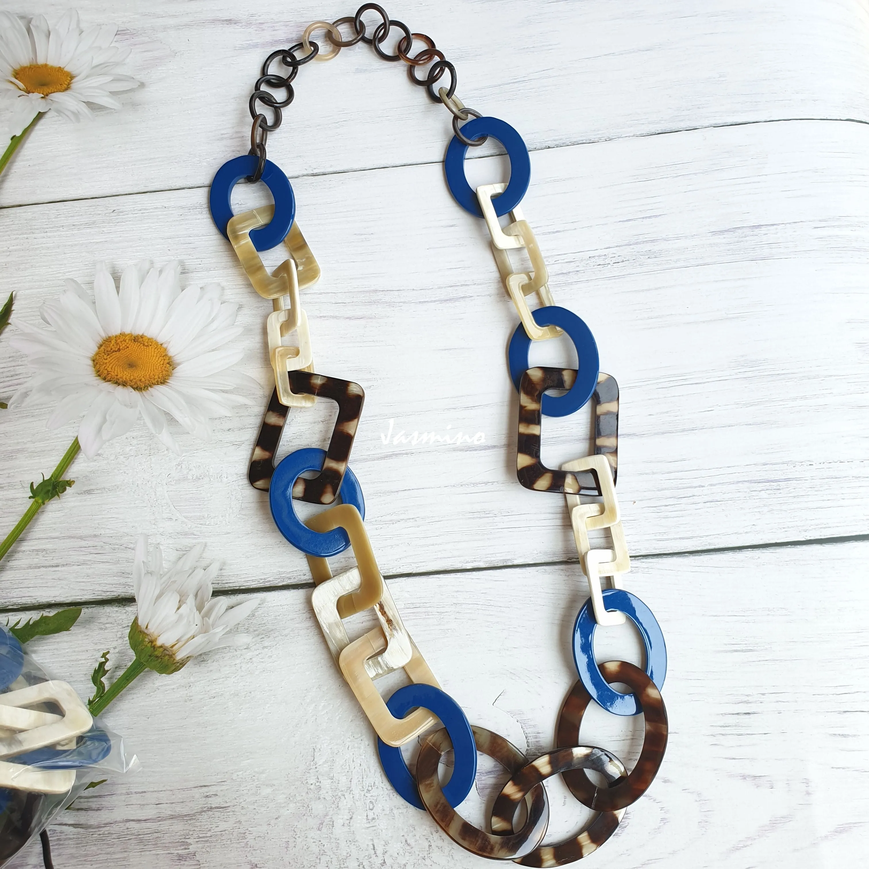 Natural Buffalo Horn Necklace, Handmade in Vietnam J18343